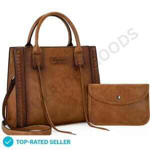 Western Cowhide Tote Bag Purse Wallet Set Classic Elegant Chic Accessory